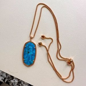 Turquoise Kendra Scott necklace ROSE GOLD hardware